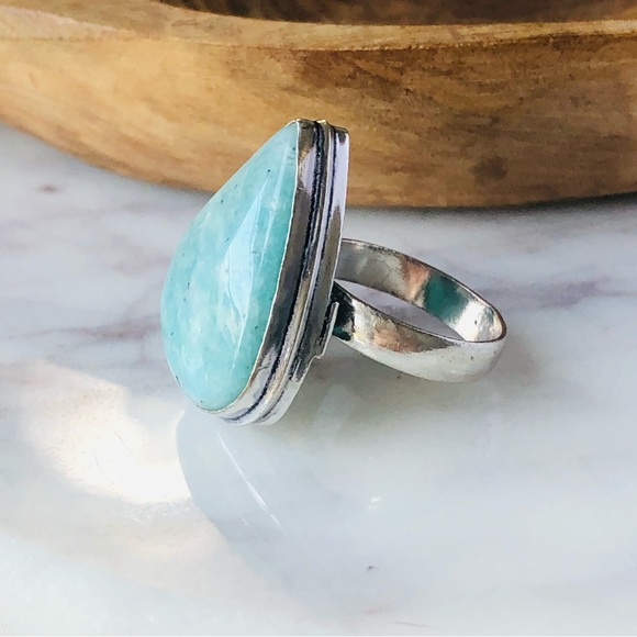Silver Plated Amazonite Ring - Picture 3 of 7